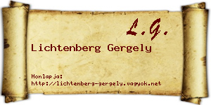 Lichtenberg Gergely névjegykártya